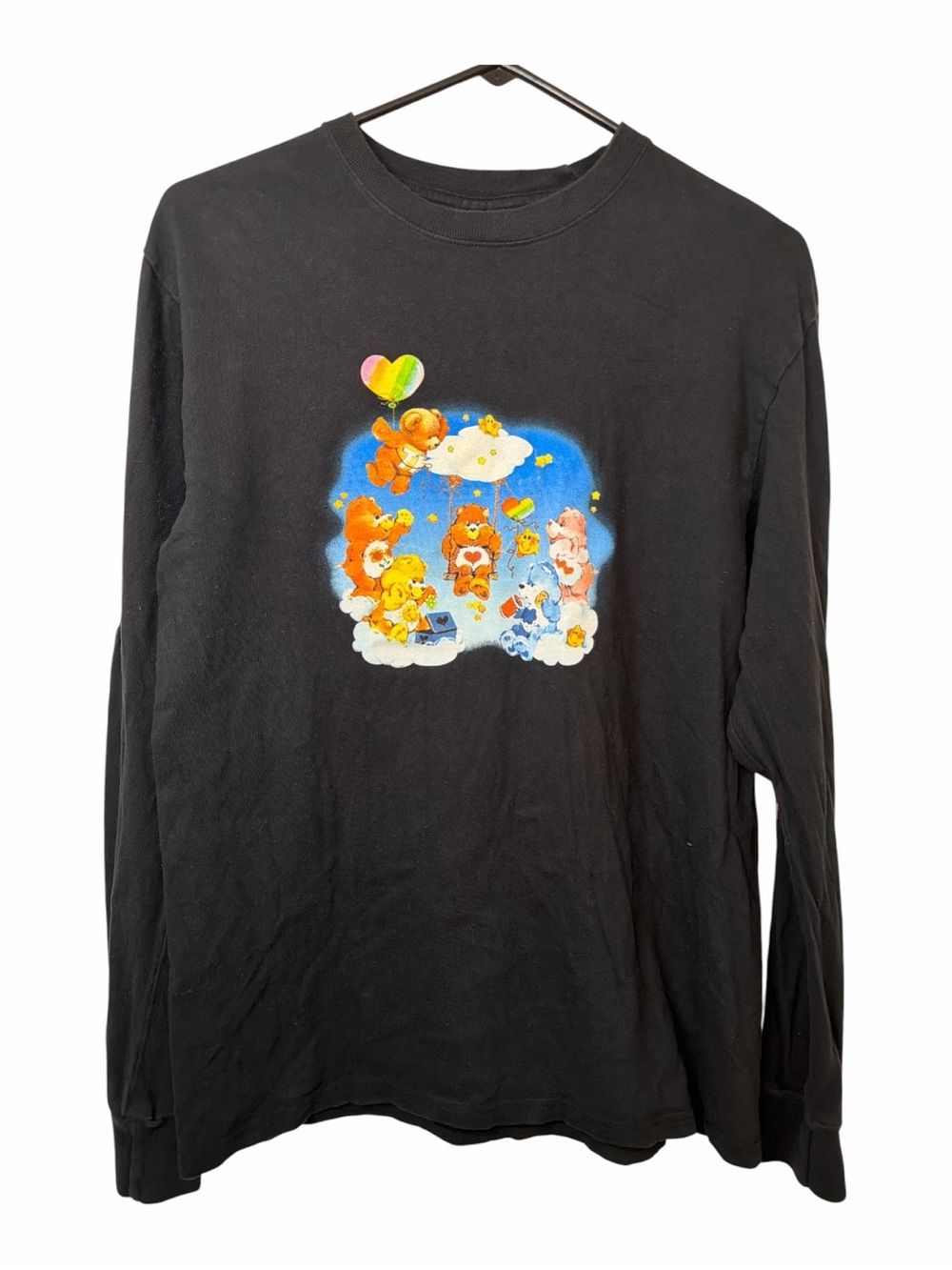 Teddy Fresh x Care Bear Black Long Sleeve Tee with Colorful Care Bears Graphic